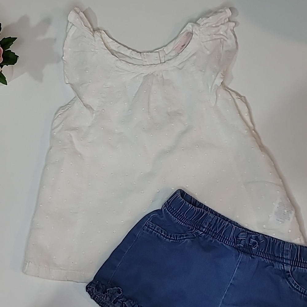 3/$30 SAVANNAH 100% Cotton Ruffle Beautiful + Denim Cotton shorts